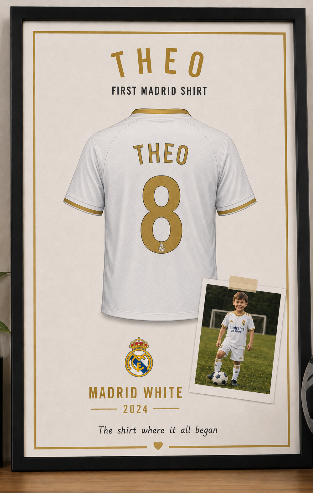 My First Football Shirt Print, Personalised Keepsake