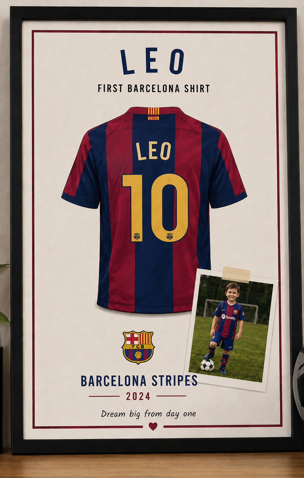 My First Football Shirt Print, Personalised Keepsake