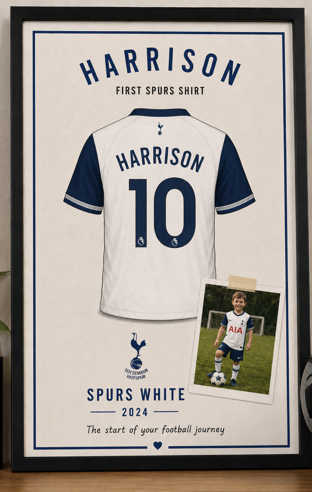 My First Football Shirt Print, Personalised Keepsake